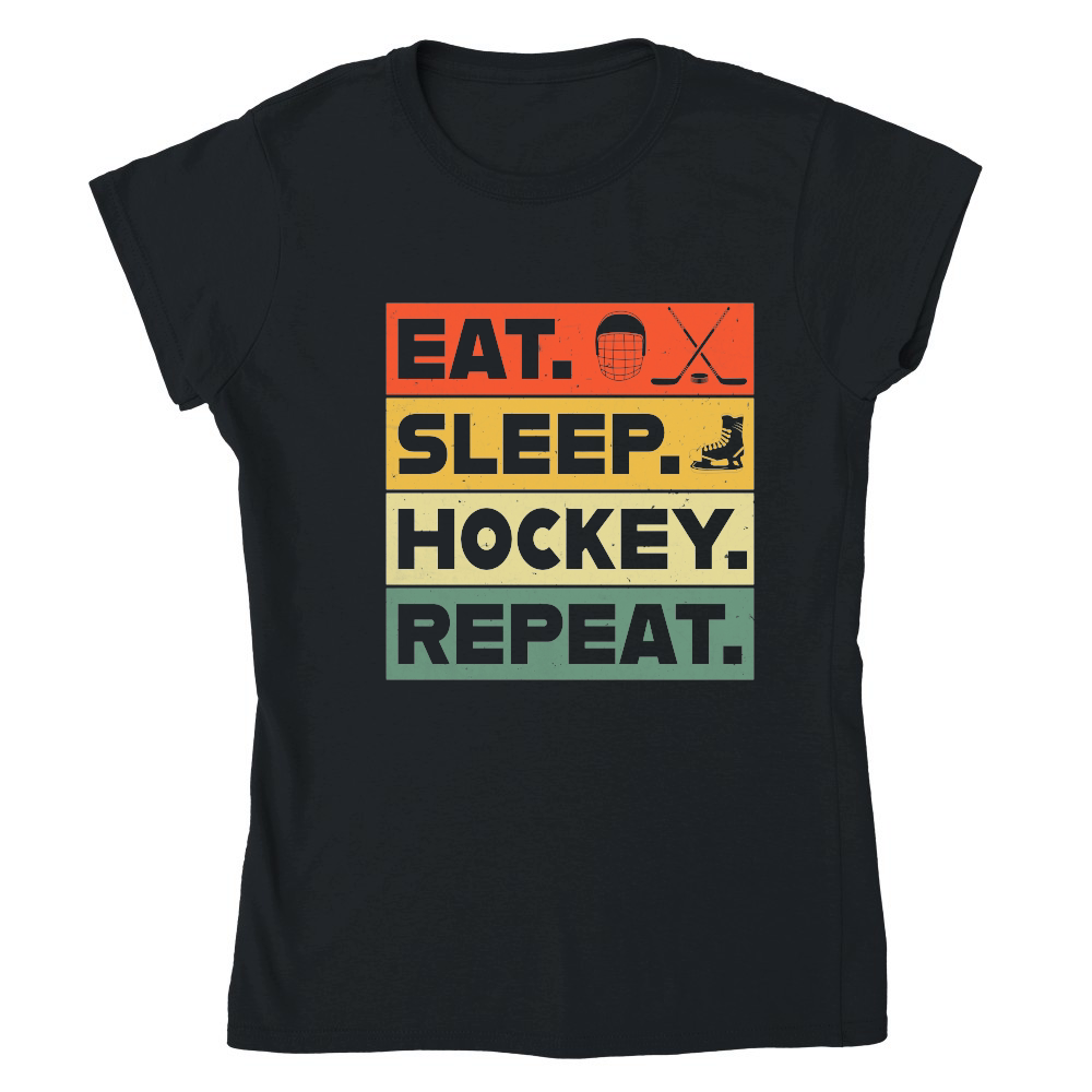 Eat Sleep Repeat Hockey Retro