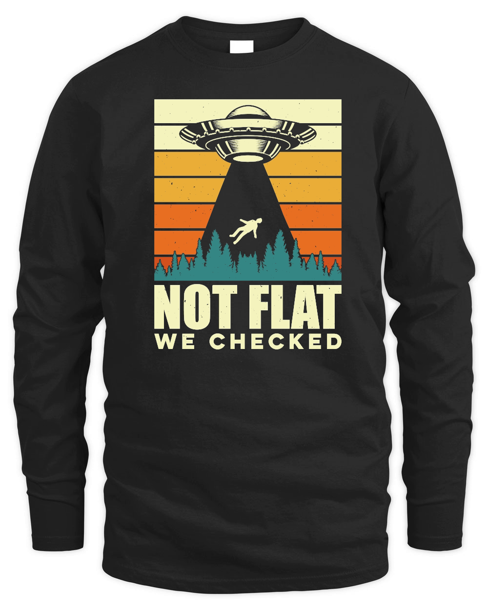 Funny Vintage UFO Alien not Flat we checked