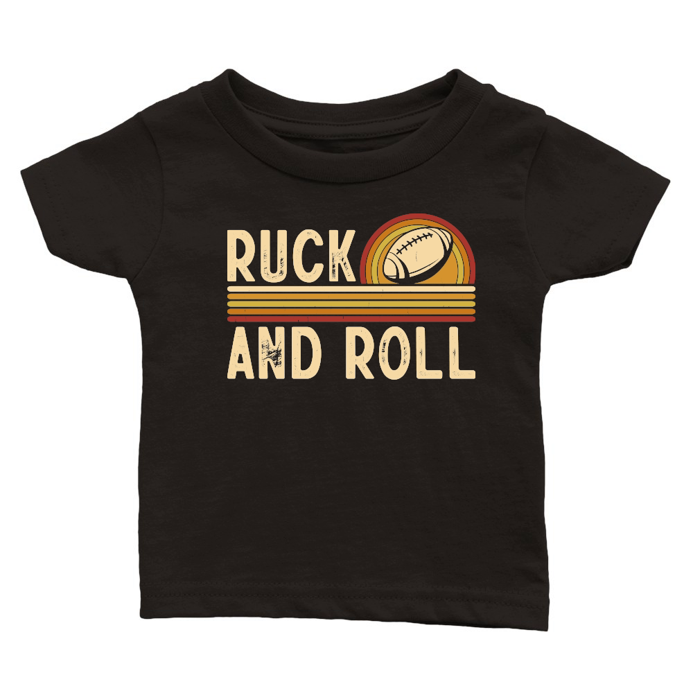 Vintage Rugby Player ruck and roll