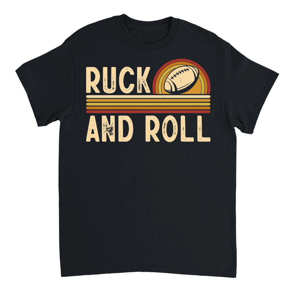 Vintage Rugby Player ruck and roll