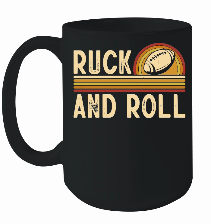 Vintage Rugby Player ruck and roll