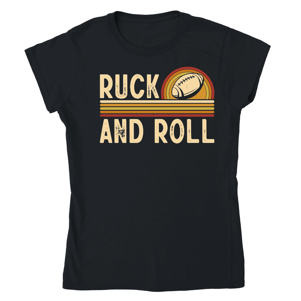 Vintage Rugby Player ruck and roll