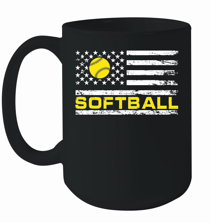 Softball with USA Flag