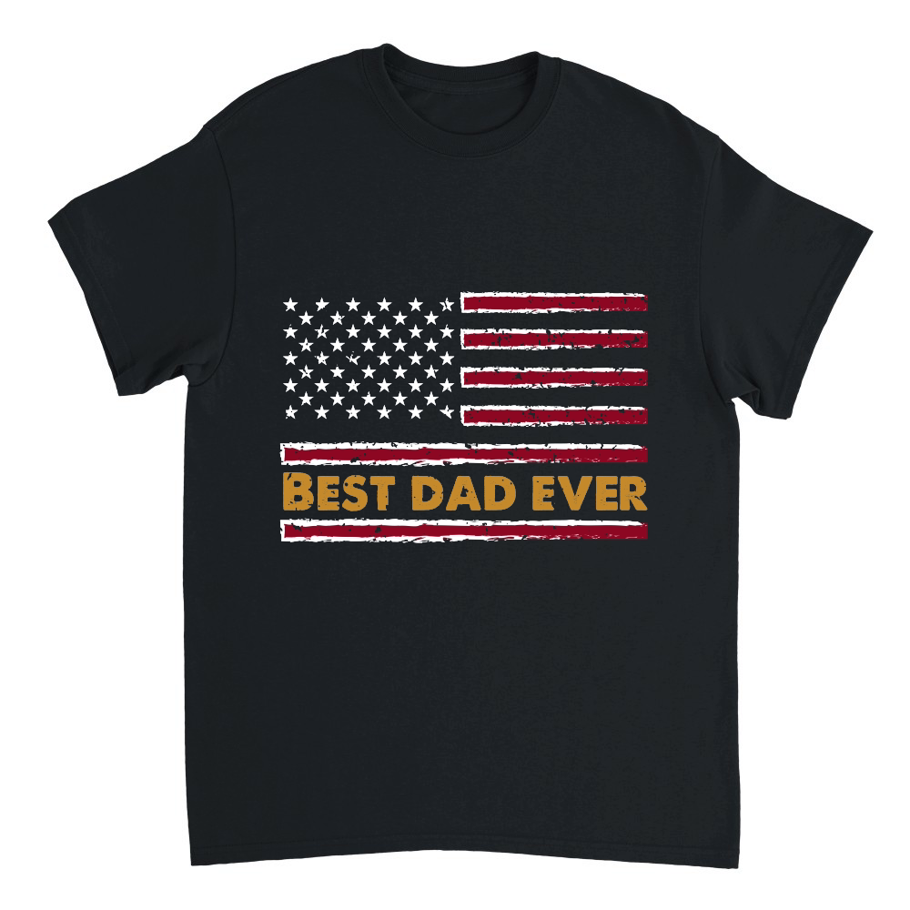 Best Dad Ever Fathers Day USA Flag