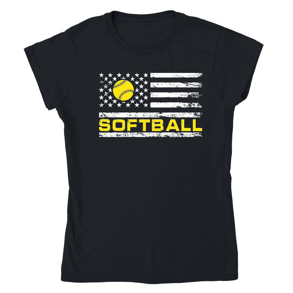 Softball with USA Flag