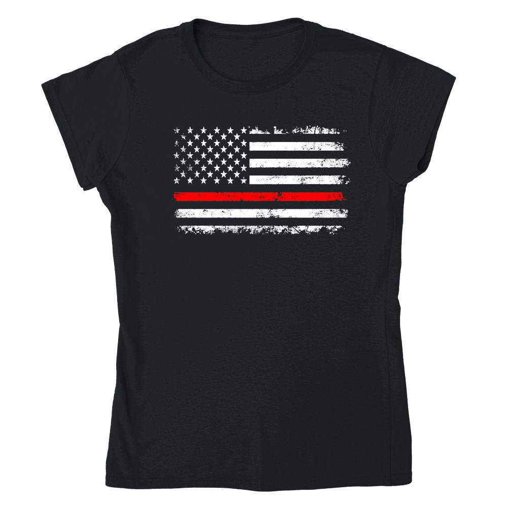 Thin Red Line Distressed USA Flag