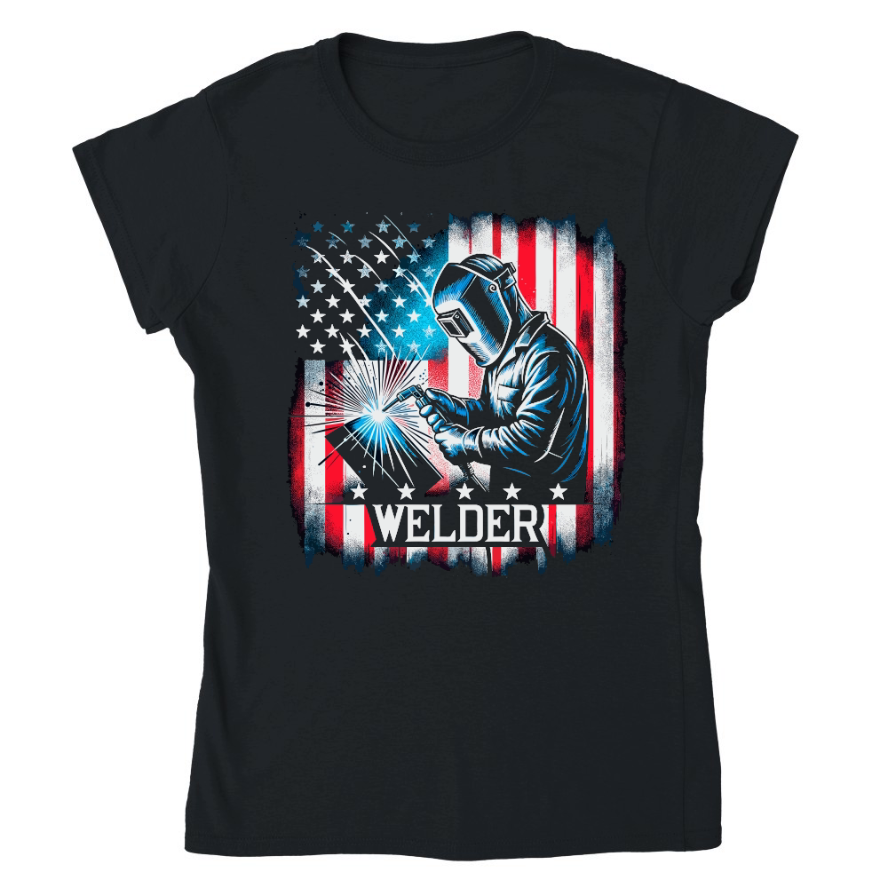 Welder USA Flag, Funny Welder Funny