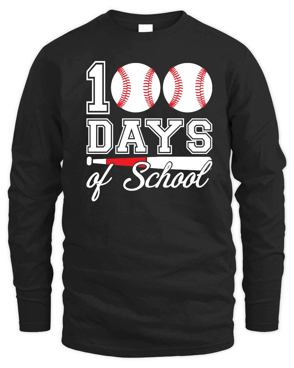 100 days of school for 100th day baseball student or teacher