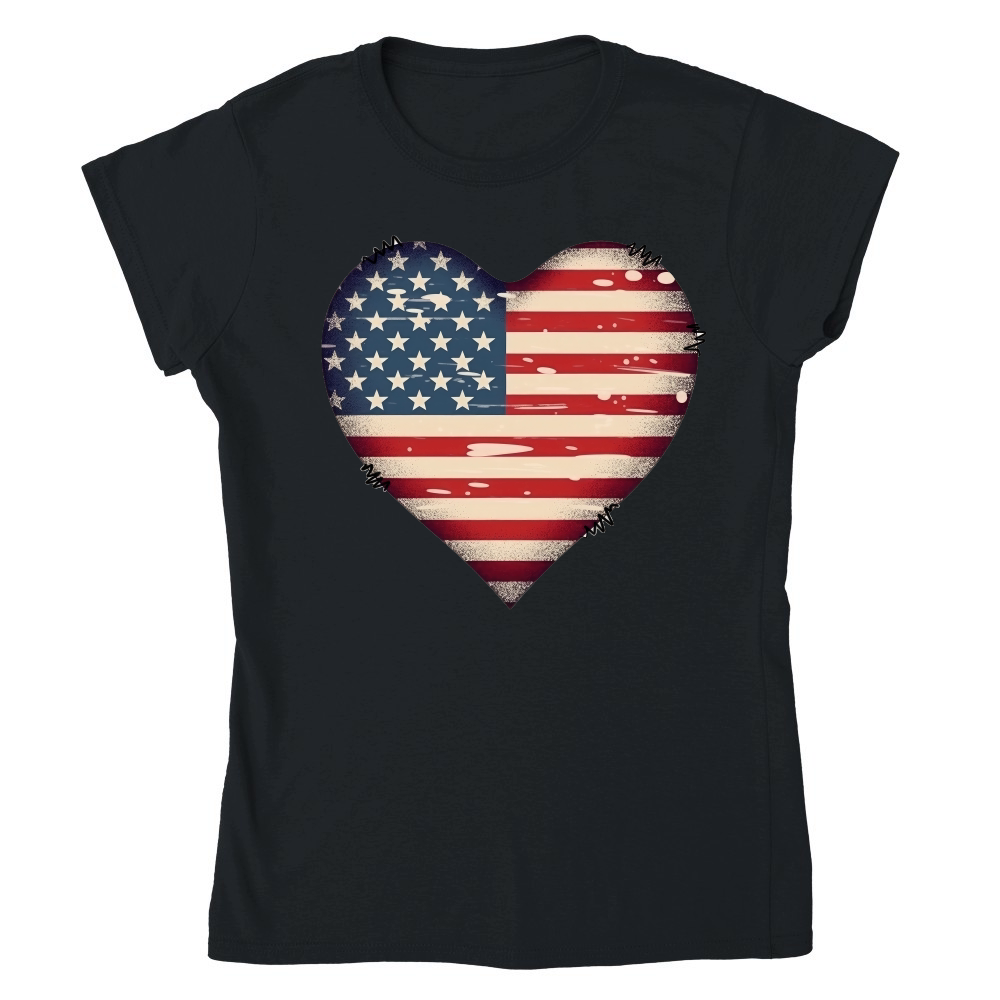 American Flag Heart Women