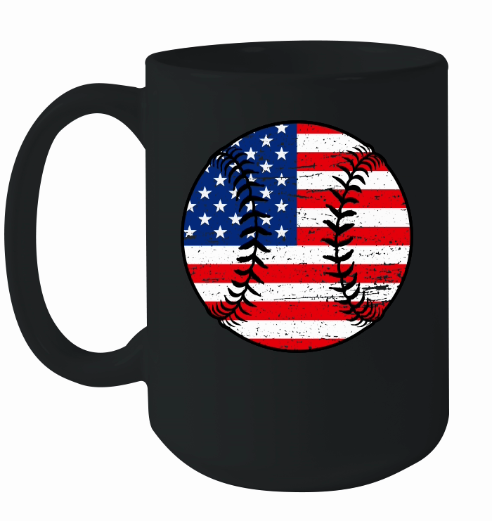 Baseball with American Flag