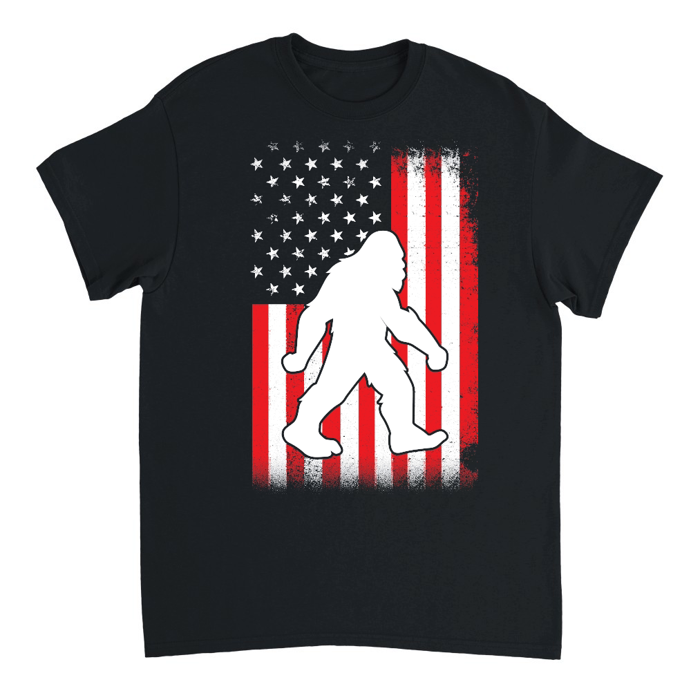 Bigfoot Patriotic Day Usa Flag