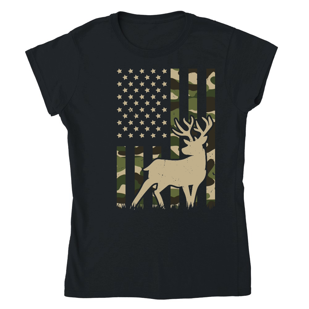 Camo American Flag Deer Elk Buck Hunting