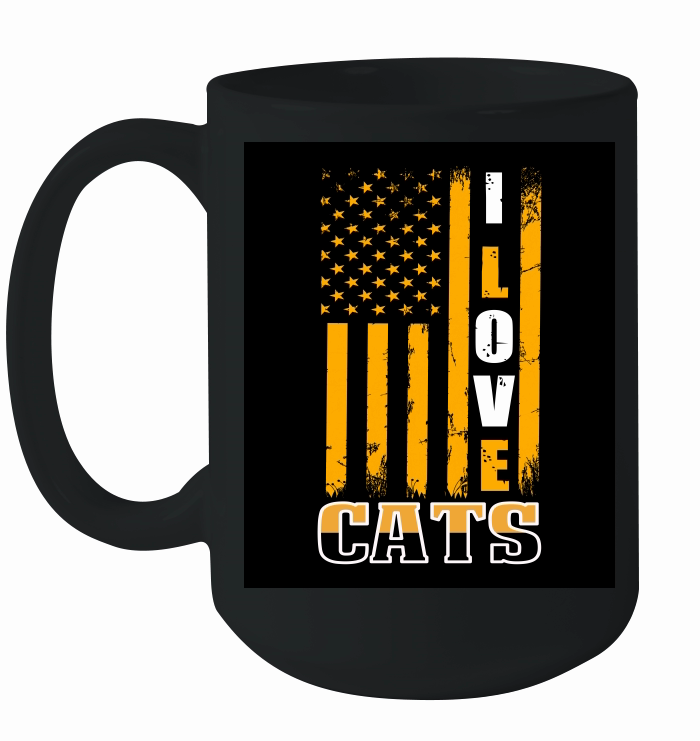 I love Cats USA Flag