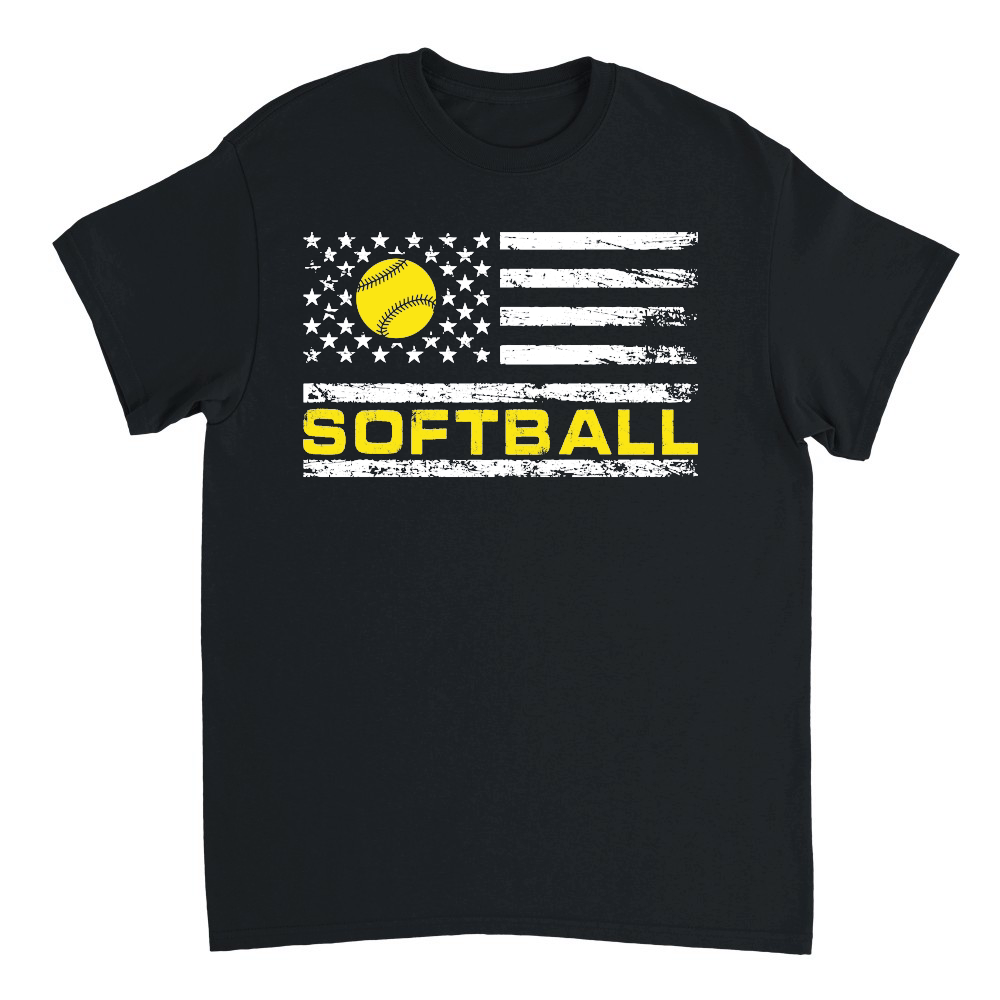 Softball with USA Flag