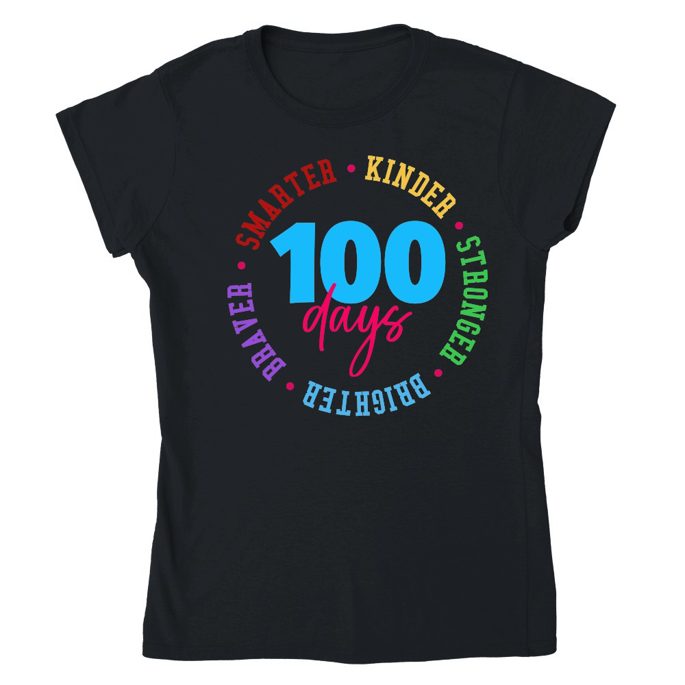 100 Days Smarter Kinder Stronger Brighter Braver Kid Adult