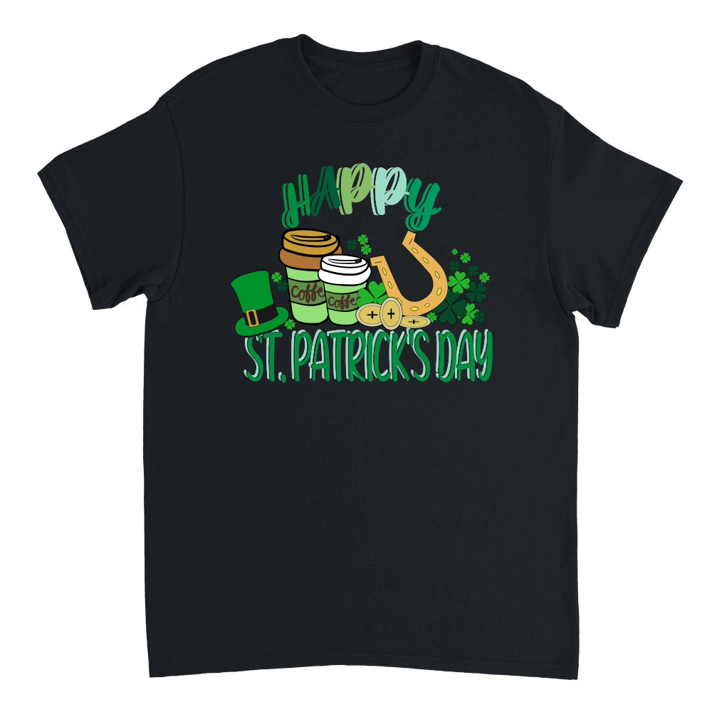 Happy ST.Patricks Day Shamrock Irish Coffee Mug T shirt Design