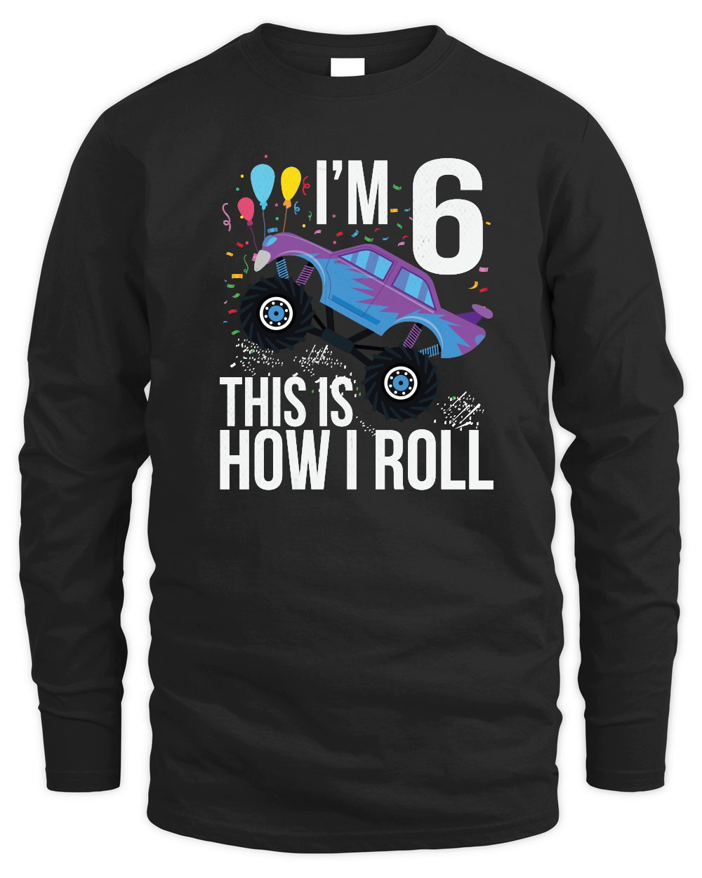 Kids 6 Year Old Shirt 6th Birthday Boy Monster Truck