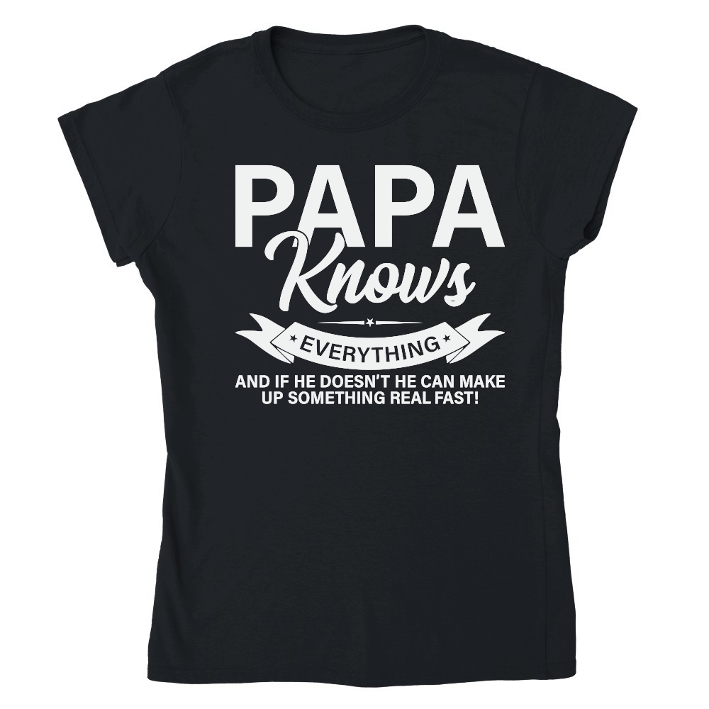 Mens Papa Knows Everything Shirt 60th Gift Funny Fathers Day