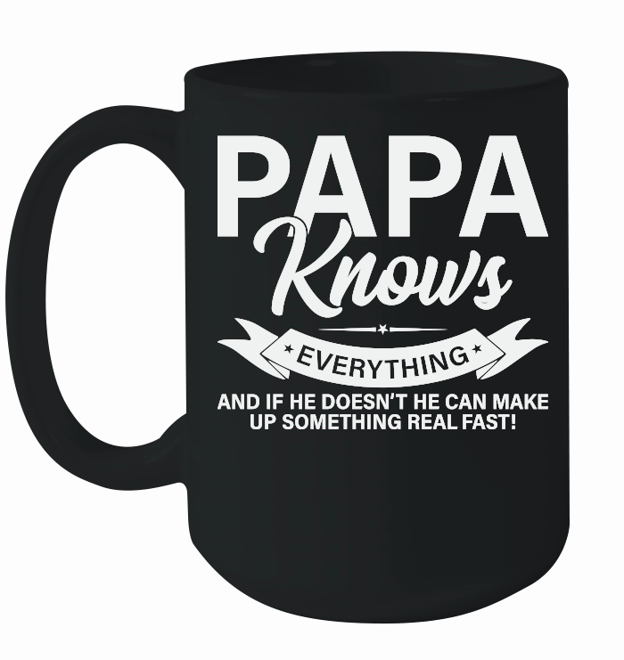 Mens Papa Knows Everything Shirt 60th Gift Funny Fathers Day