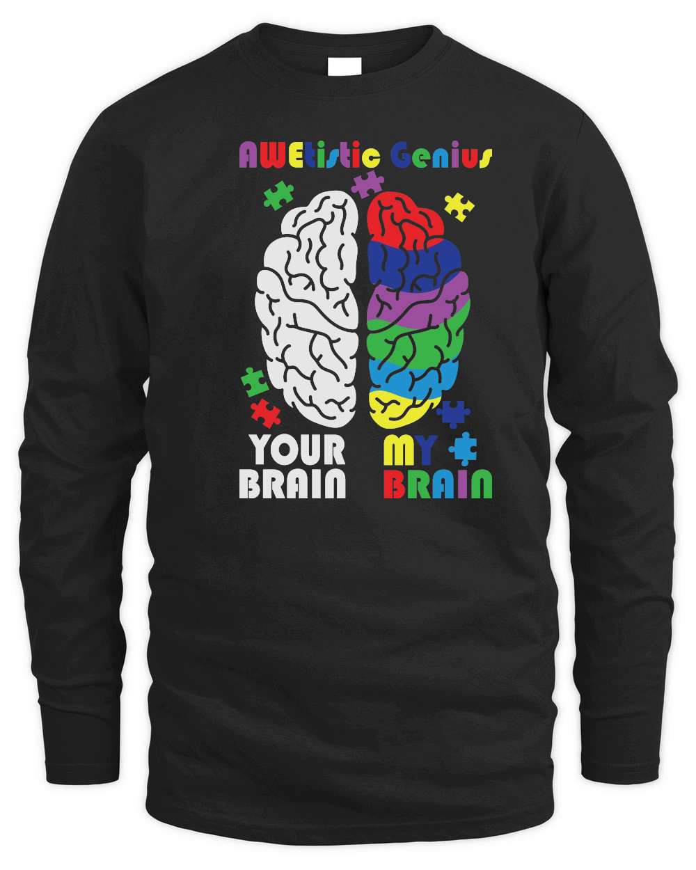 Autism Awareness Awetistic Genius Brain