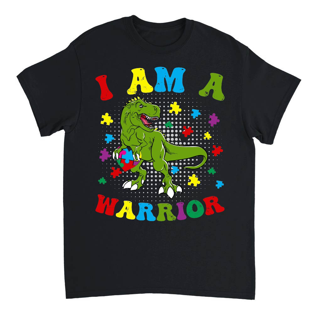 I Am a Warrior T Rex Dinosaur Autism A warrior