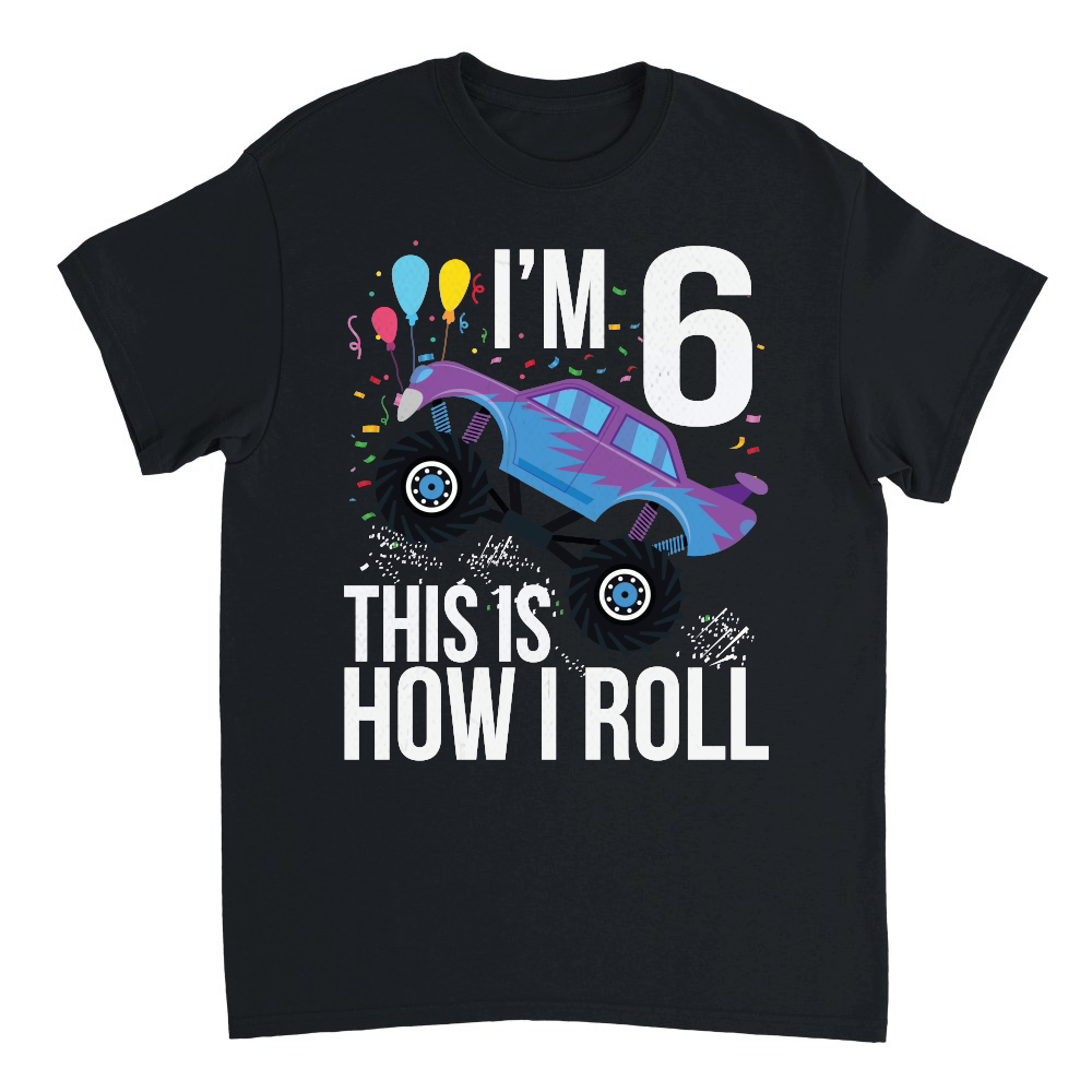 Kids 6 Year Old Shirt 6th Birthday Boy Monster Truck