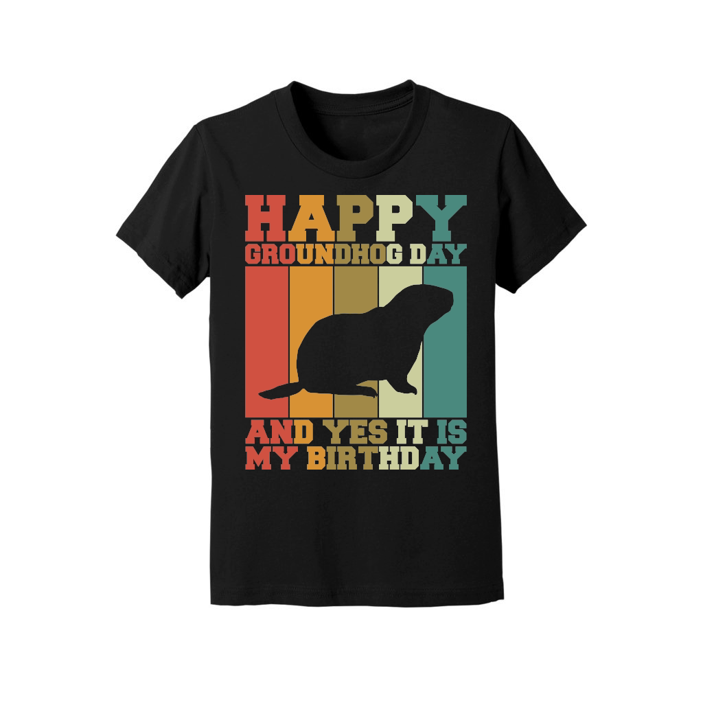 Happy Groundhog Day Birthday on 2nd February Retro Vintage T Shirt