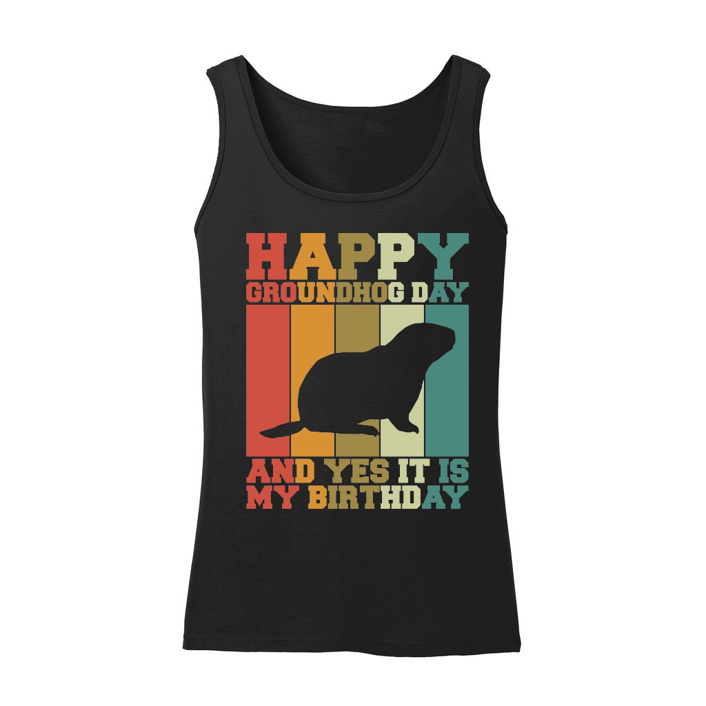 Happy Groundhog Day Birthday on 2nd February Retro Vintage T Shirt